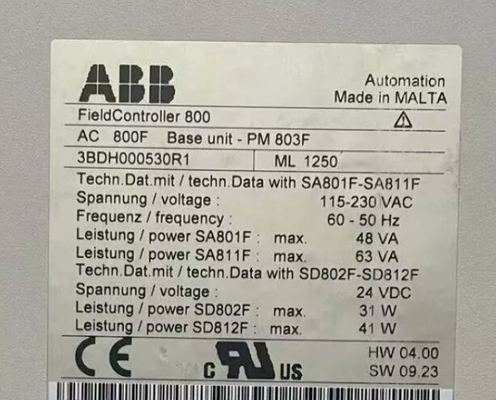 ABB PM803F 3BDH000530R1 ベースユニット 16 MB バッファリ RAM 中央ユニット