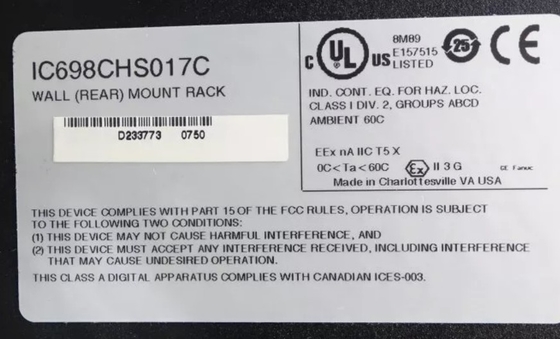 IC698CHS017 GE PACSystems RX7i ラック 17 スロット フロント・アンド・リア・マウント CPUとI/O構成