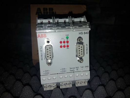 重複PLCの予備品3BDH000307R0101と装置4チャネルのヘッド場所をつなぐHS840 ABB PROFIBUS