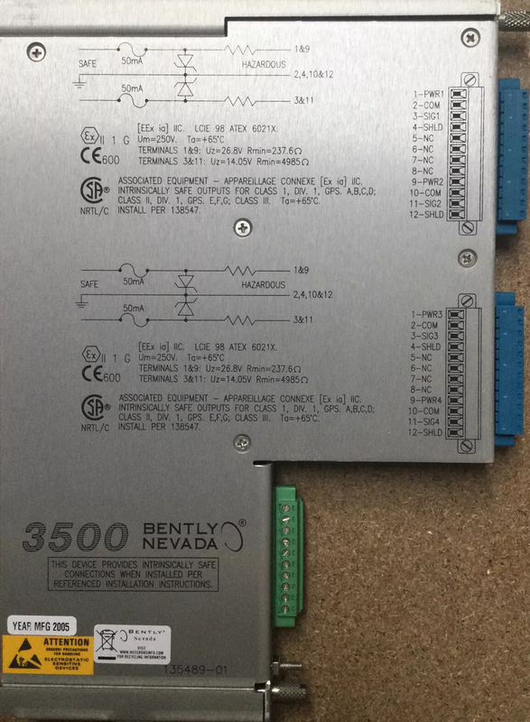 ベントリー ネバダ 3500/42M-04-00 135489-01 内障付きのI/Oモジュール