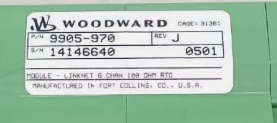 Woodward 9905-970 6-Channel Input Module 24 Vdc -40°C to +85°C In Stock